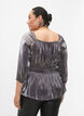 Blouse de couleur argentée avec manches 3/4 et smocks, Dark Silver, Model image number 1