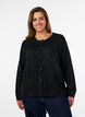 Cardigan avec sequins et boutons, Noir, Model image number 0