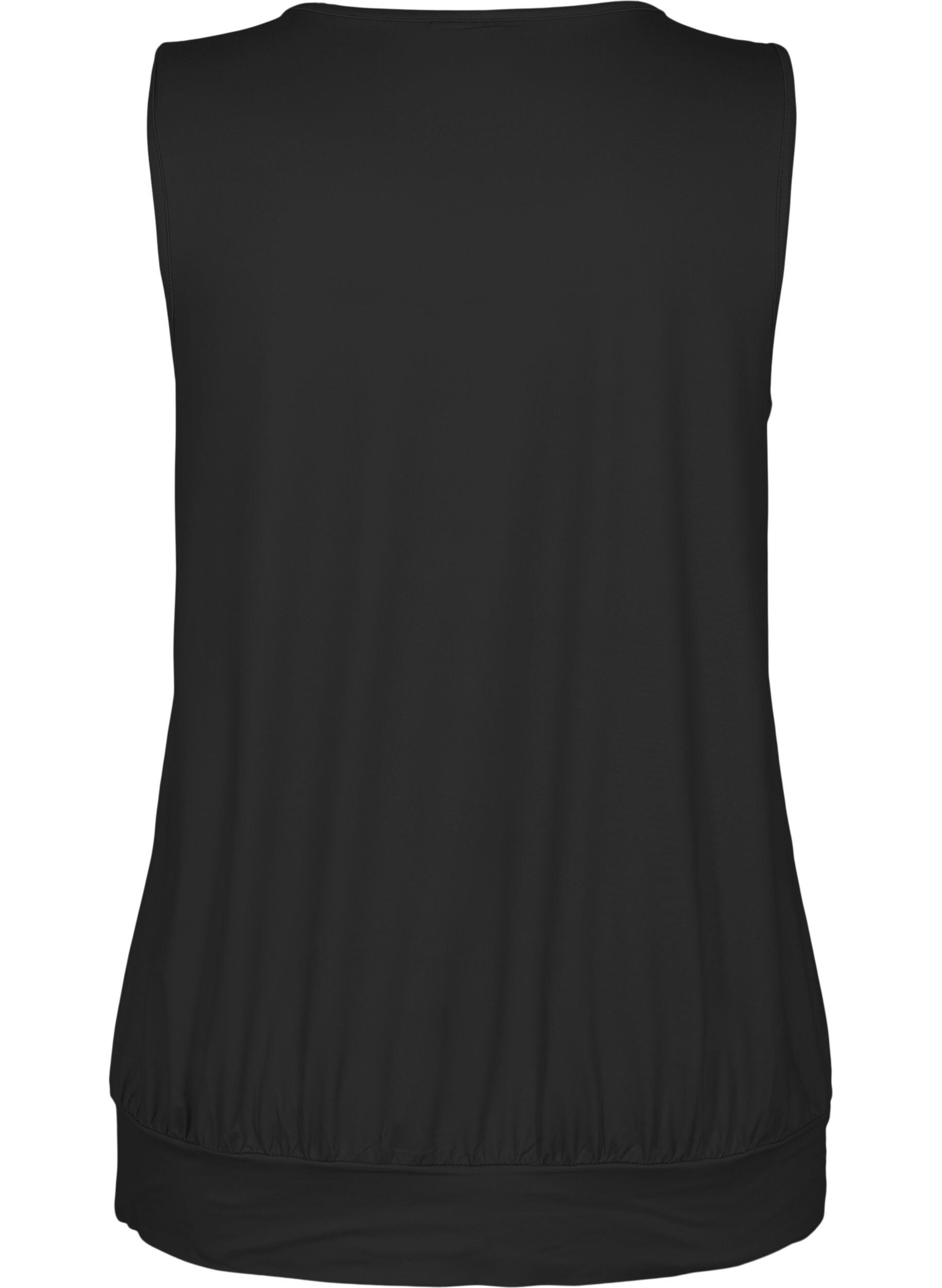 Zizzi &Auml;rmelloses Trainingstop mit Ballon Passform, Black, Packshot image number 1