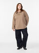 Sweatshirt mit hohem Kragen und Reißverschluss, Braun, Model image number 1