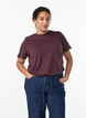 Basic T-Shirt aus Baumwolle mit Rundhalsausschnitt, Dunkles Bordeaux, Model image number 0