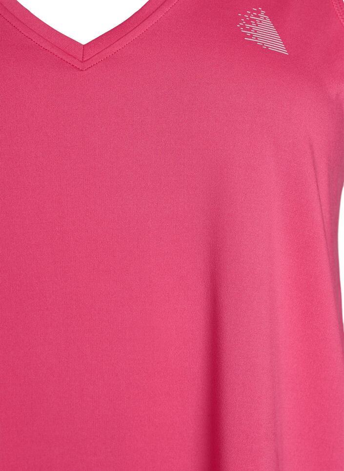 Sports top with V-neck, Pink, Packshot image number 2