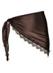 Schal aus Satin mit Spitzensaum, Braun, Packshot image number 0