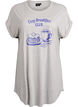 Chemise de nuit &agrave; manches courtes avec imprim&eacute; texte, Gris, Packshot image number 0