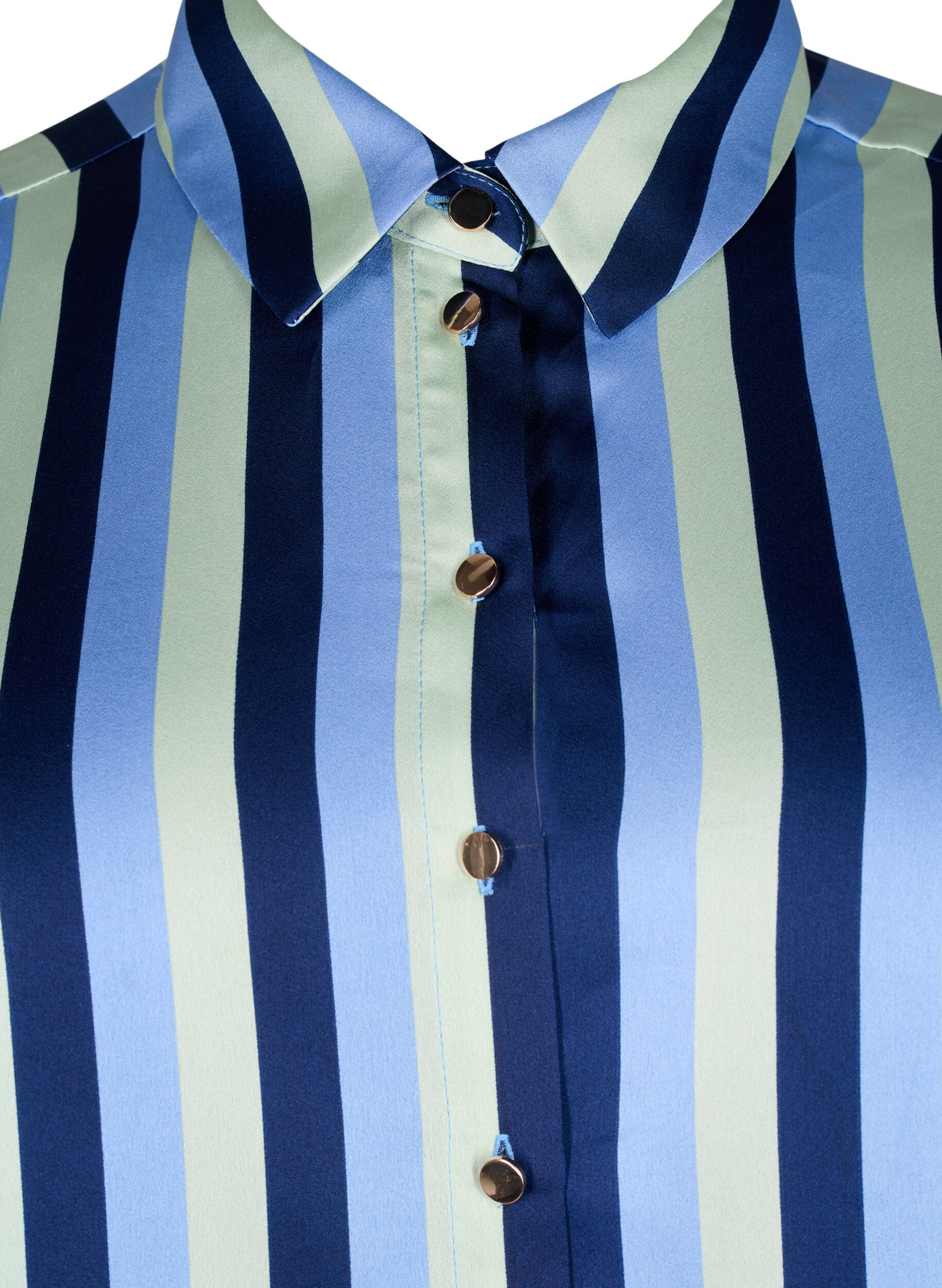Zizzi Chemises en satin ray&eacute;, Blue Stripe, Packshot image number 2