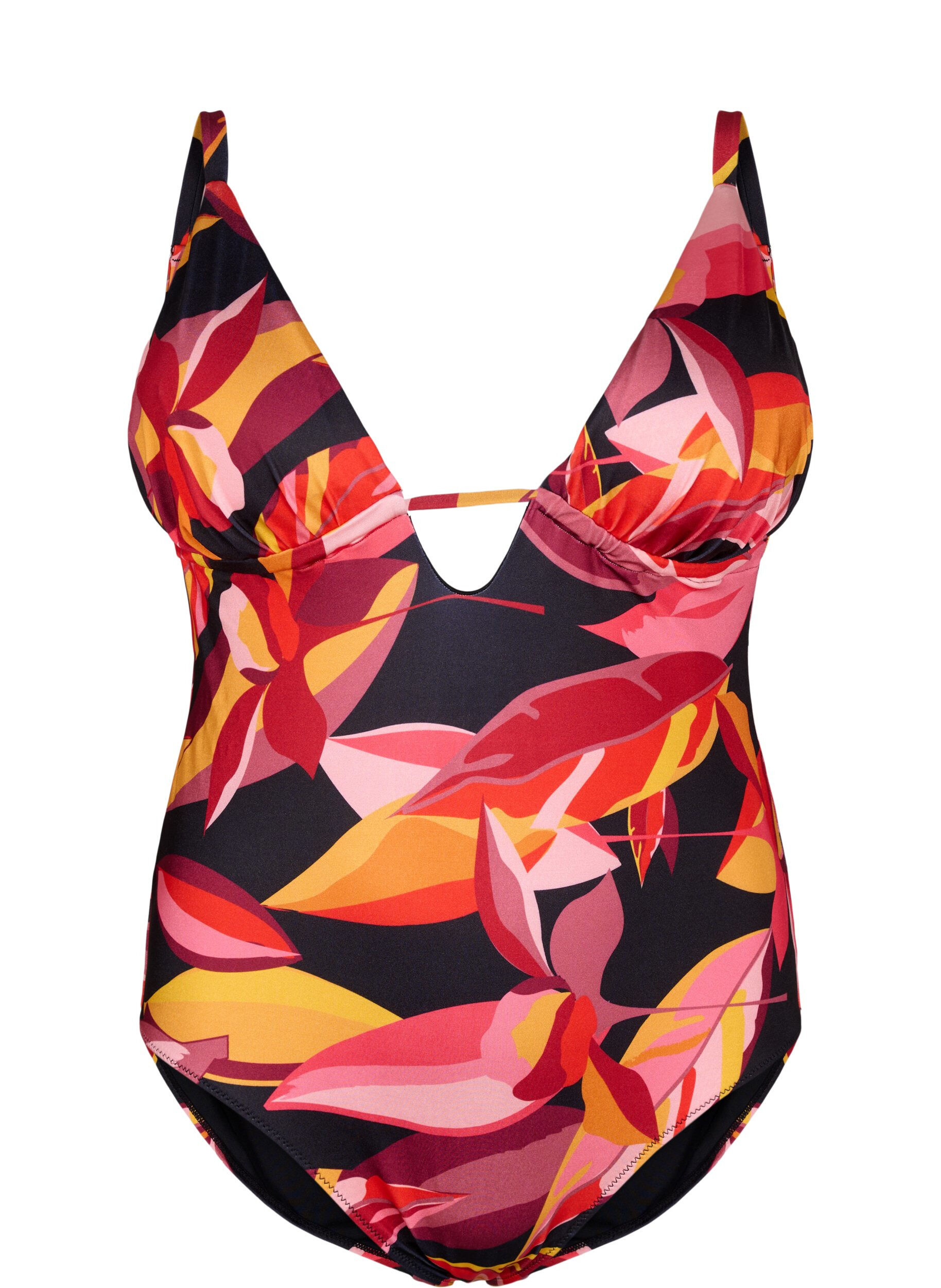 Maillot de bain avec d&eacute;collet&eacute; en V et liens &agrave; nouer