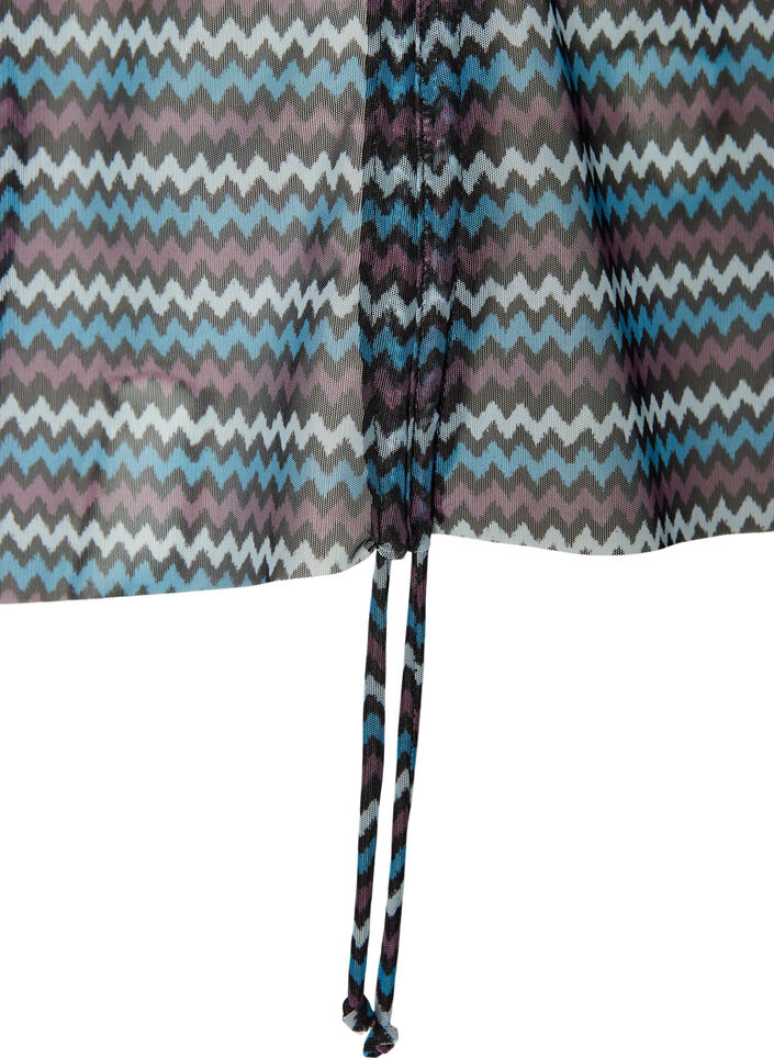 Haut de tankini imprim&eacute; avec armatures et bretelles crois&eacute;es, Bleu, Packshot image number 3