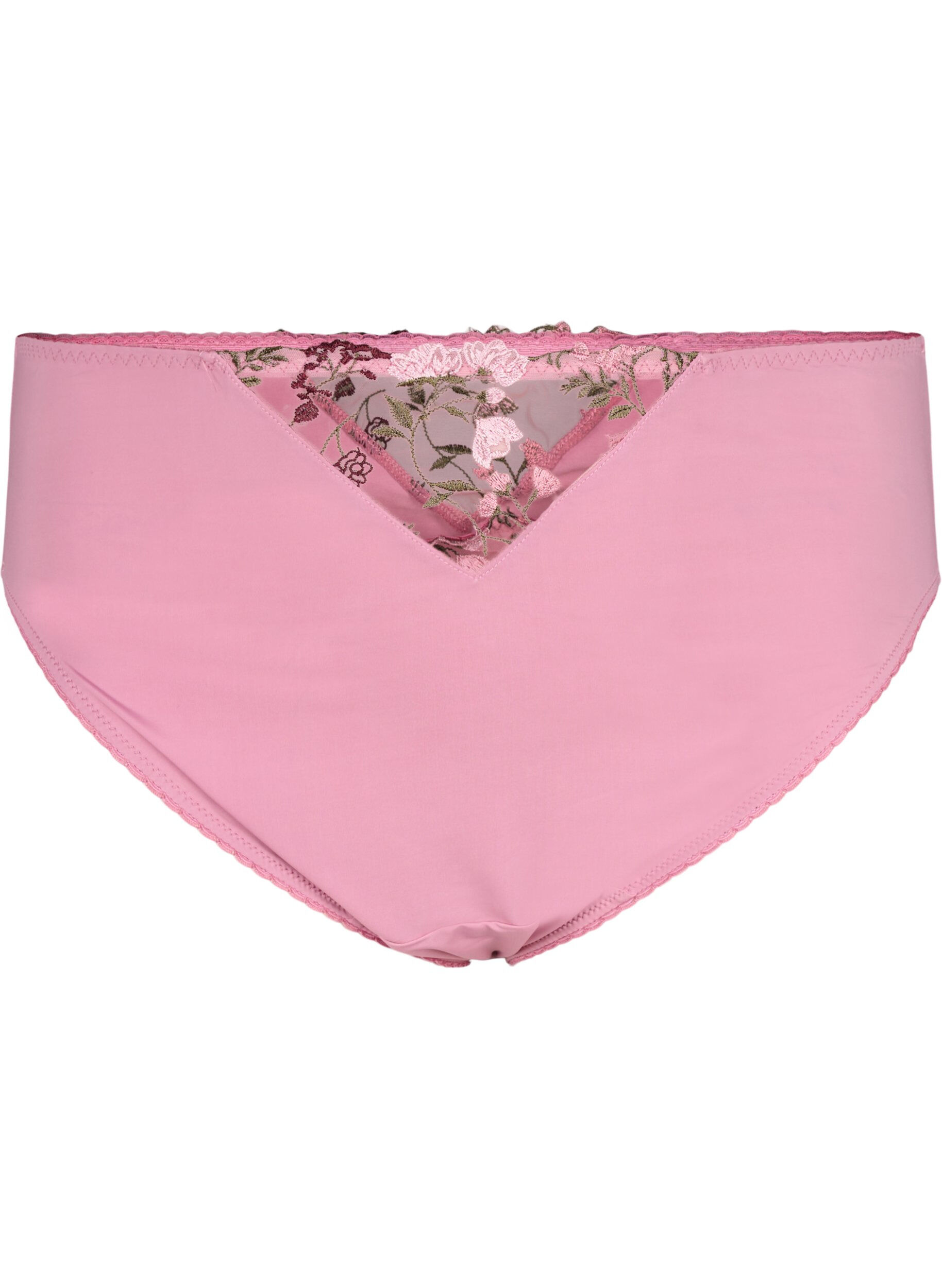 Zizzi Tai-Slip aus Mikrofaser mit gestickten Bl&uuml;ten, Rot, Packshot image number 0