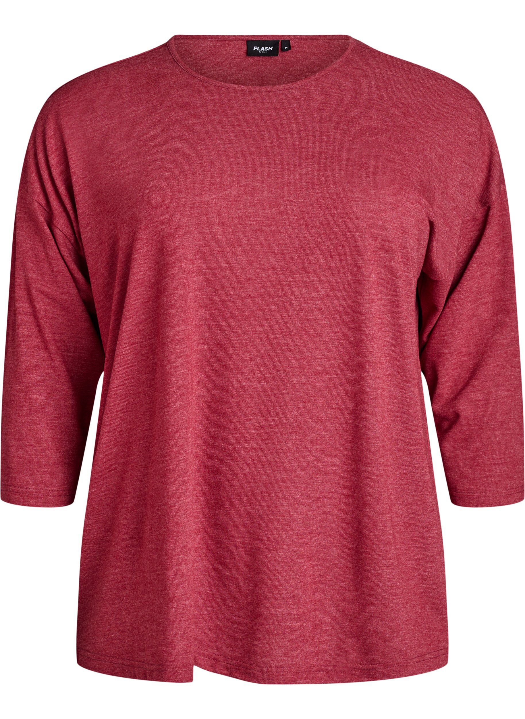 ZizziBluse aus Jersey mit 3/4-&Auml;rmeln, Rot, Packshot image number 0