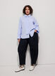 Lockere Bluse mit Bindeband, Blau, Model image number 1