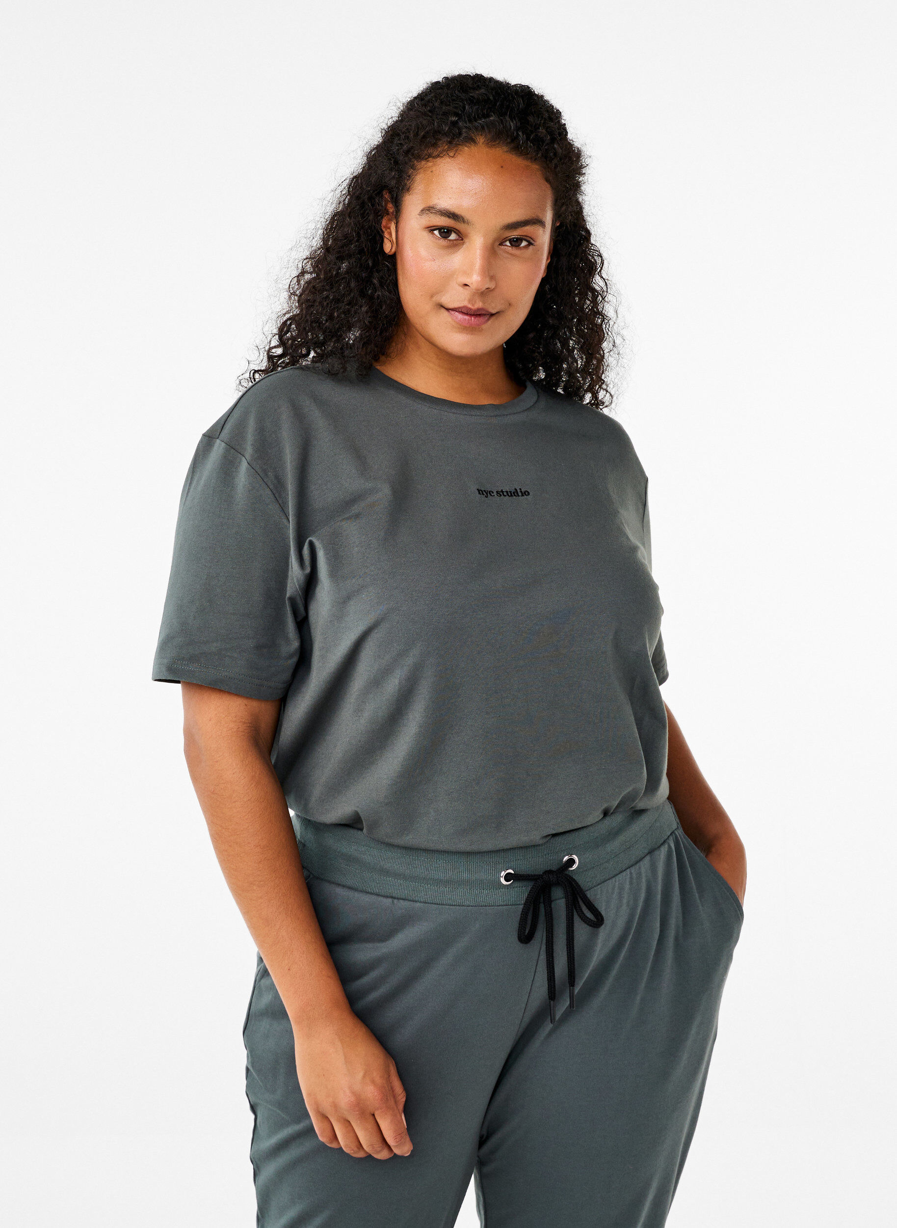 Zizzi T-shirt sportif en coton biologique, , Model image number 0