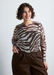 Blouse en maille avec imprim&eacute;, Marron, Model image number 0