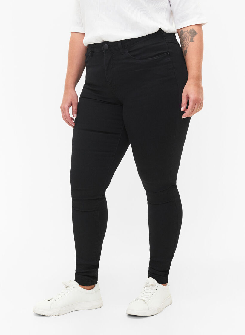 Jean Amy super slim &agrave; taille haute, Black, Model image number 2