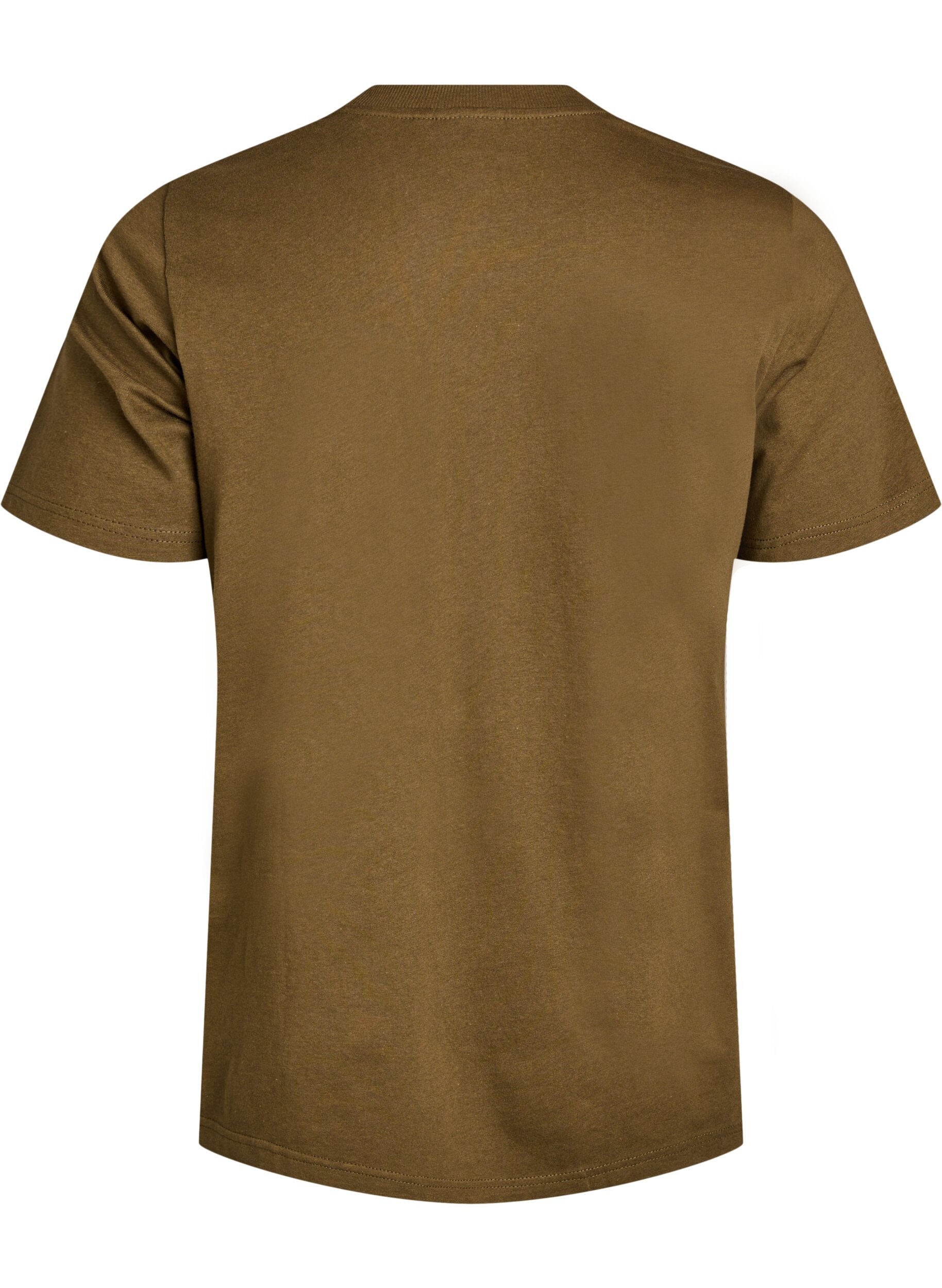 ZizziT-shirt basique en coton &agrave; col rond, Vert fonc&eacute;, Packshot image number 1