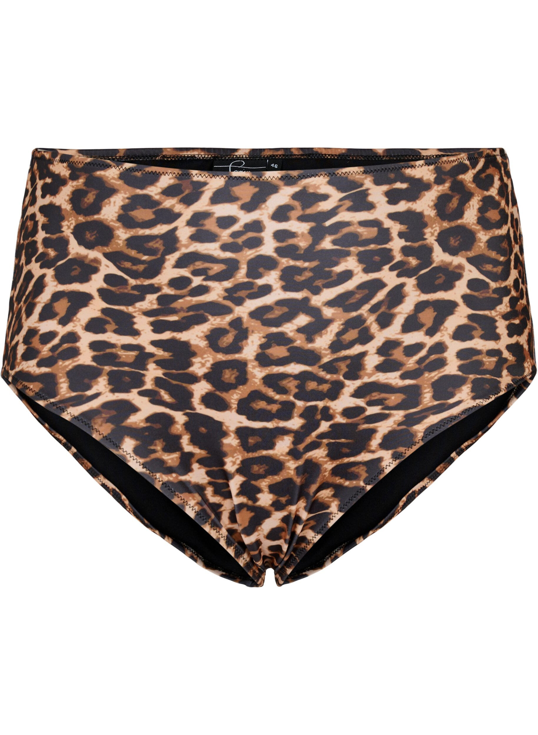 Zizzi Hoch taillierte Bikini-Hose mit Leopardenprint, Leopard Print, Packshot image number 0