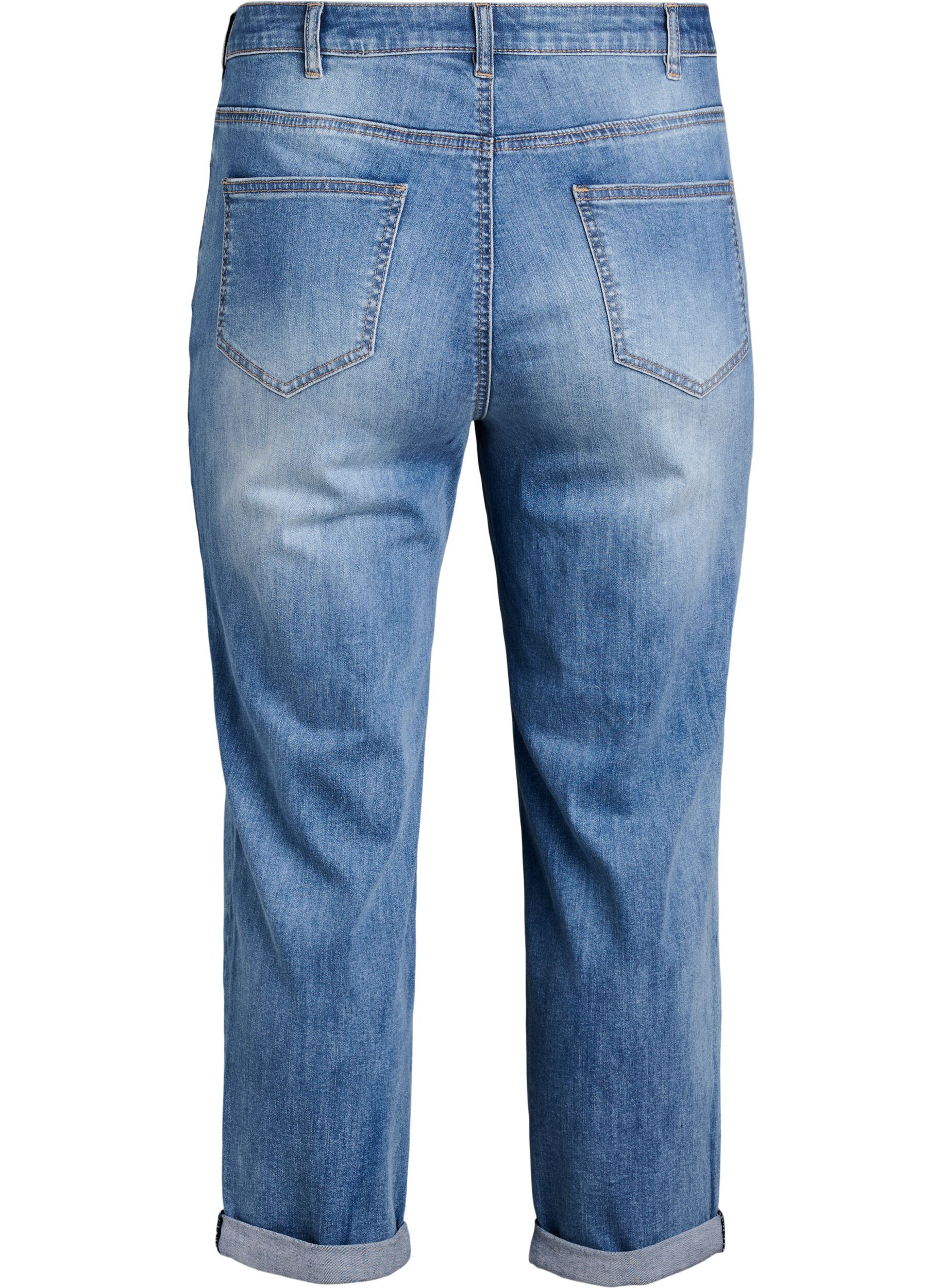 ZizziJean 7/8 retrouss&eacute; et taille haute, Bleu, Packshot image number 1
