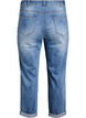 Jean 7/8 retrouss&eacute; et taille haute, Bleu, Packshot image number 1