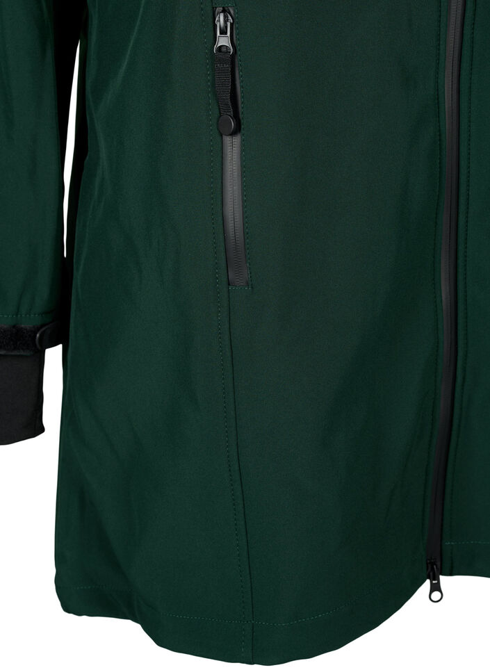 Veste softshell avec capuche amovible, Vert fonc&eacute;, Packshot image number 3