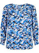 FLASH - Blouse à manches longues avec imprimé et smock, Blue Purple Flower, Packshot image number 0
