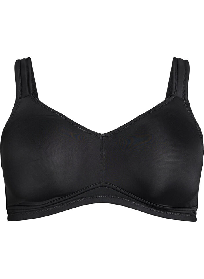 Bequemer BH mit gepolsterten Tr&auml;gern, Schwarz, Packshot image number 0