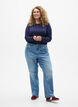 Einfarbige Bluse mit langen &Auml;rmeln, Blau, Model image number 1