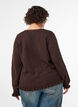 Cardigan &agrave; motif arlequin et col en V, Marron, Model image number 2