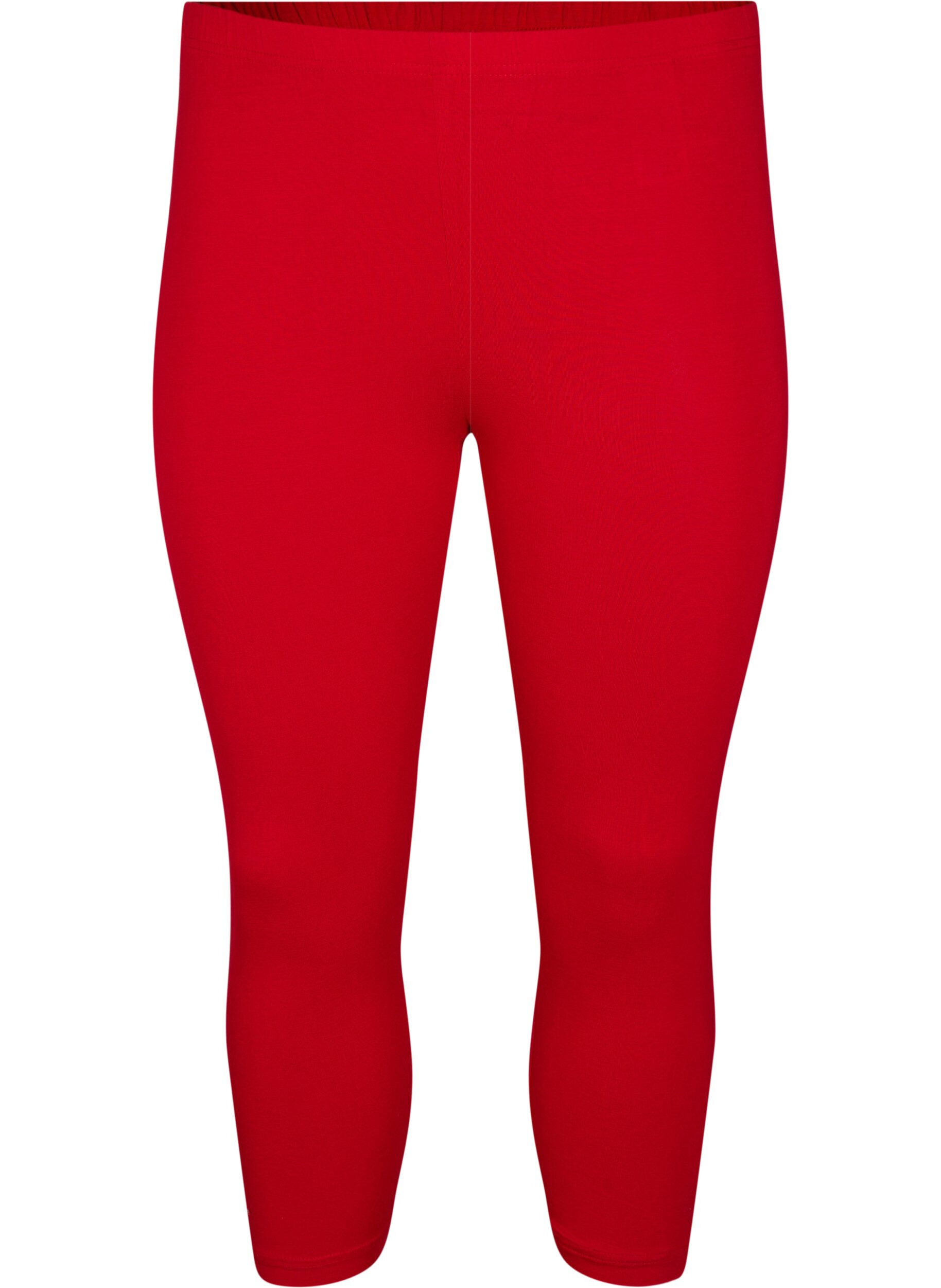 ZizziLeggings basiques longueur 3/4 en viscose, Rouge, Packshot image number 0