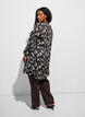 Gemustertes Kleid mit R&uuml;schen und langen &Auml;rmeln, Schwarz, Model image number 2