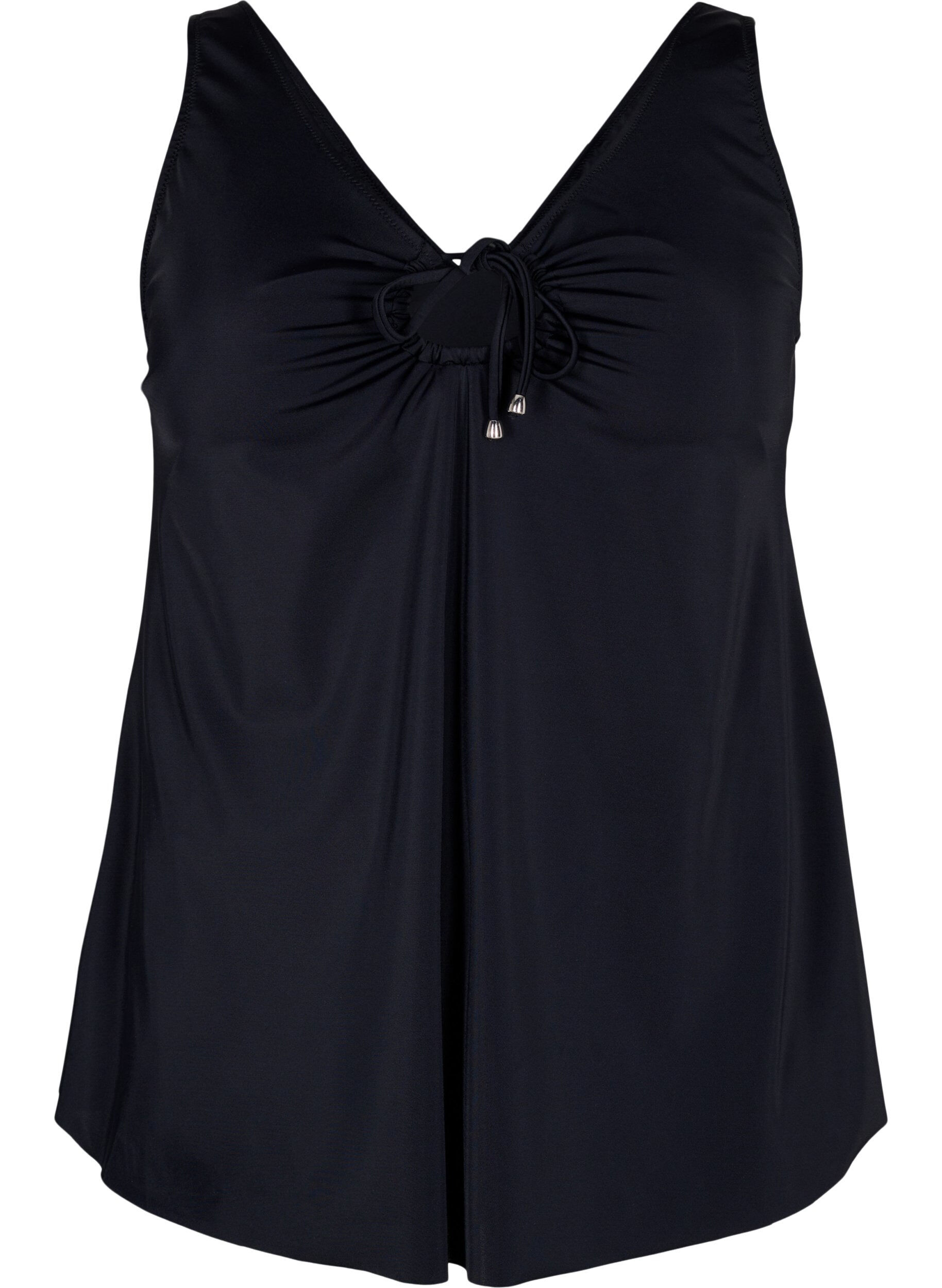 Zizzi Tankini de couleur unie avec d&eacute;tail de neige, Black, Packshot image number 0
