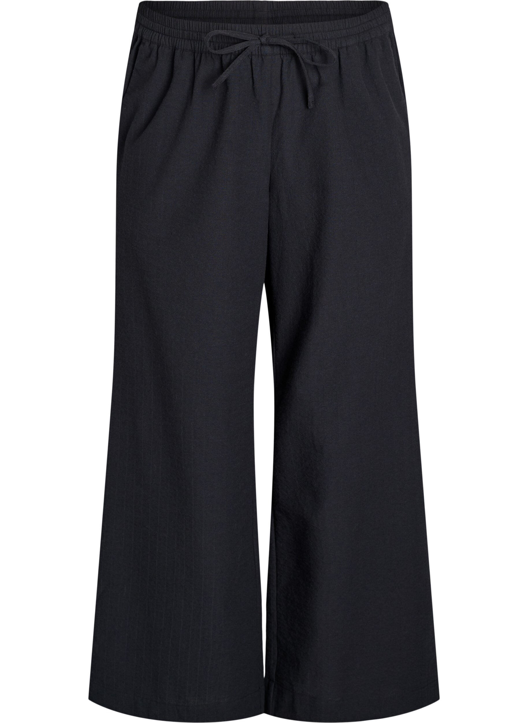 Lockere Hose mit hohem Bund und Taschen
