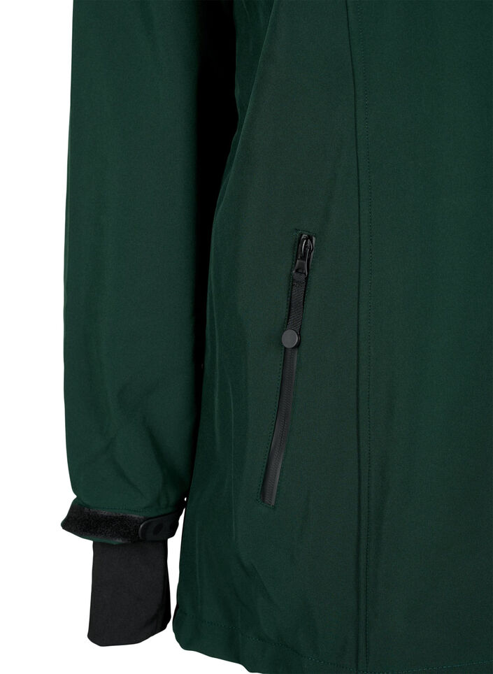 Veste courte softshell avec capuche amovible, Vert foncé, Packshot image number 3