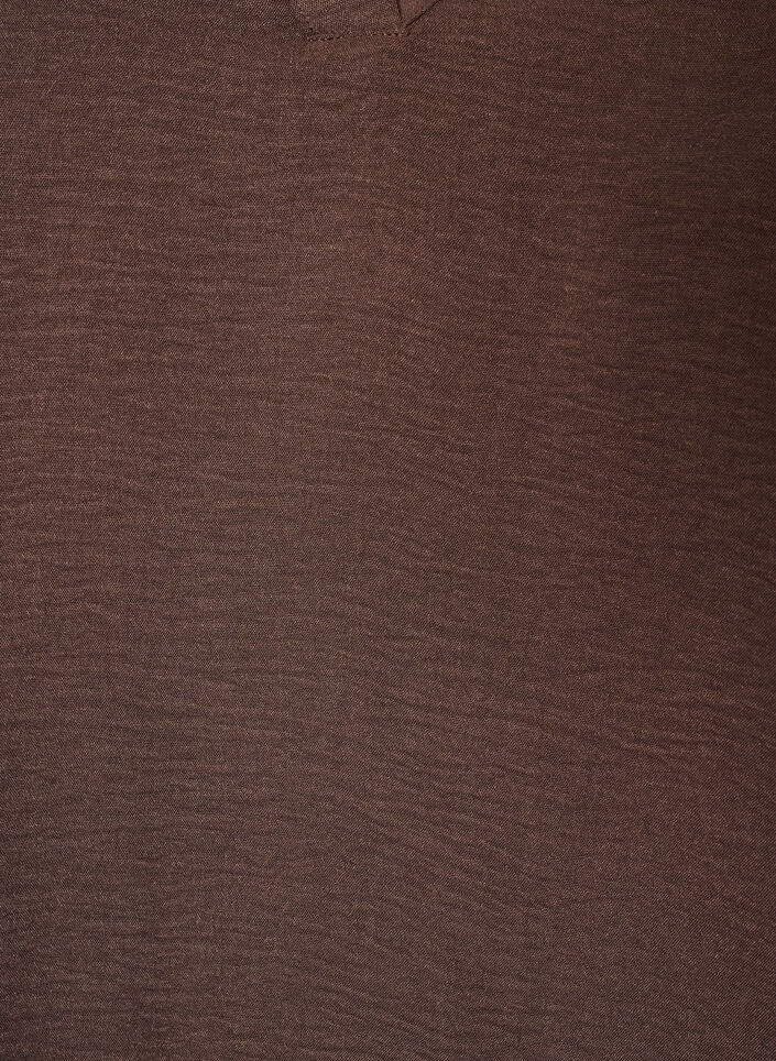 Bluse in Ballon-Silhouette mit V-Ausschnitt, Braun, Packshot image number 2