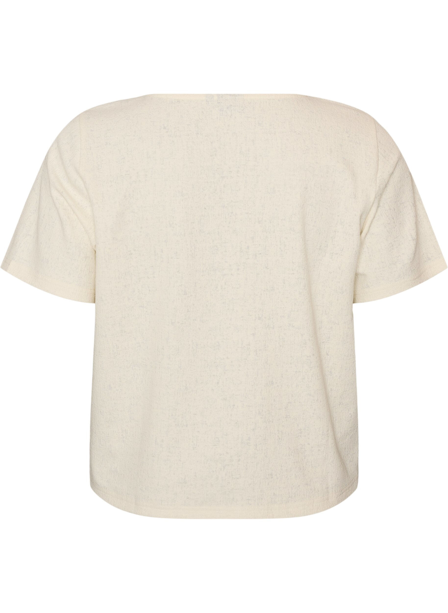 ZizziStrukturierte Bluse aus Baumwolle mit Knopfleiste, Vanille, Packshot image number 1