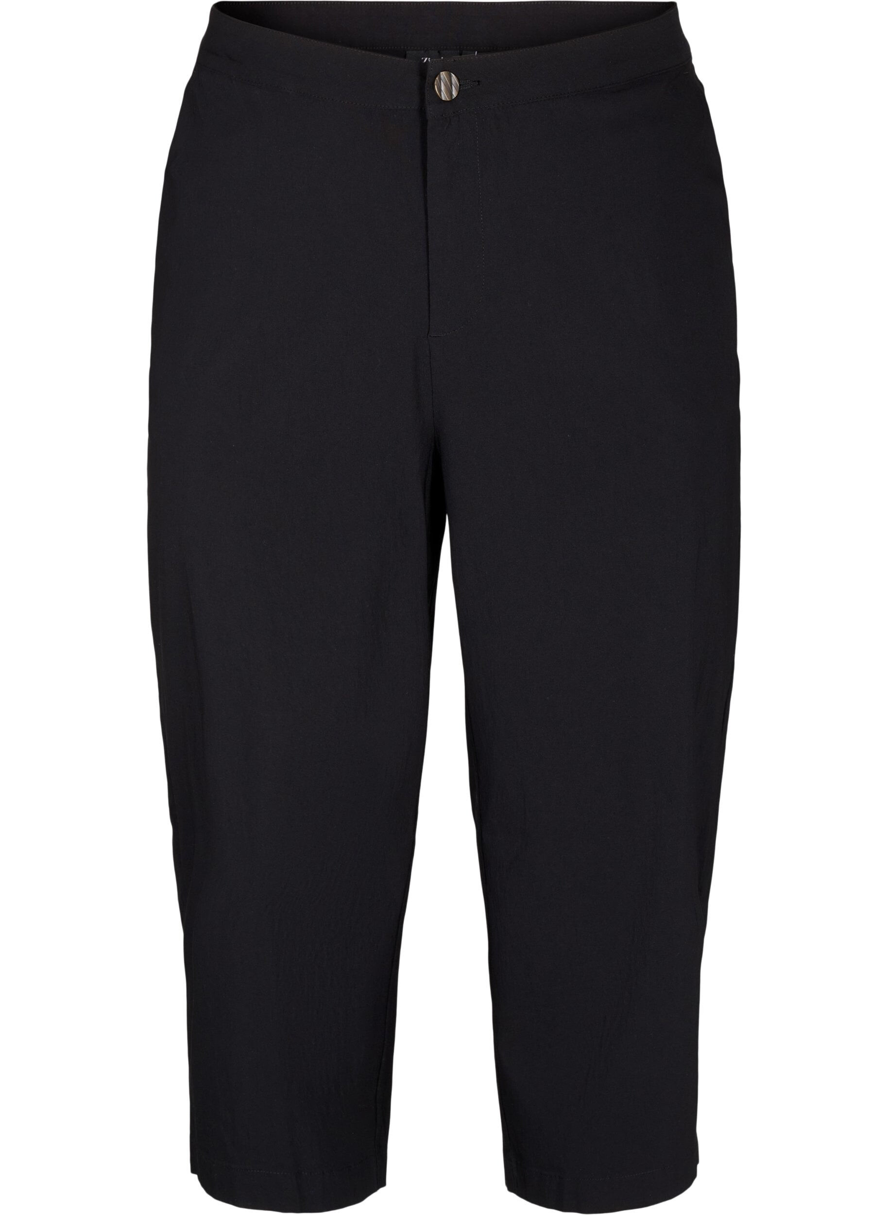 Zizzi Culotte-Hose aus Stoffmix, Schwarz, Packshot image number 0