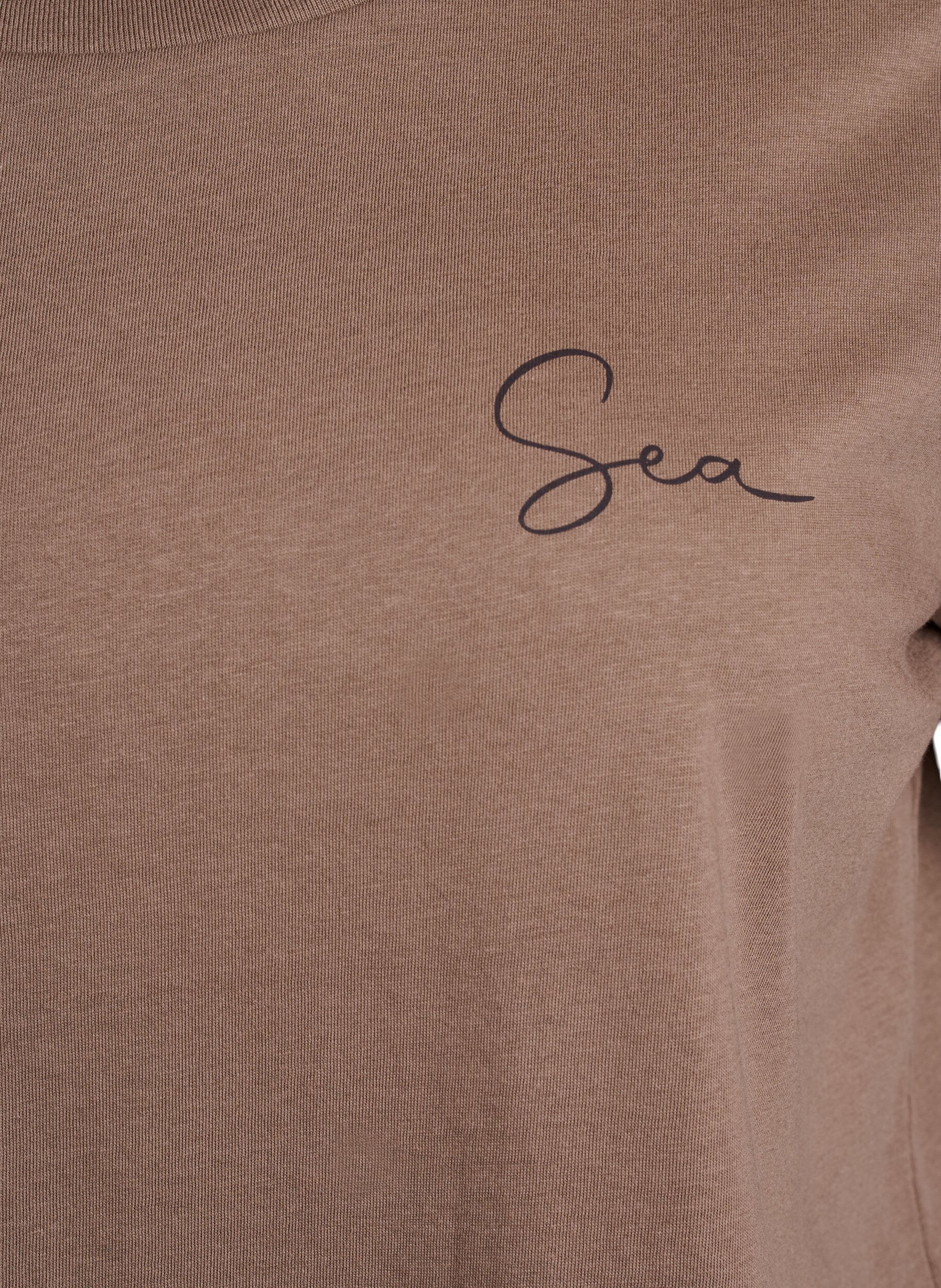 Zizzi T-Shirt mit Printdetails auf der Vorder- und R&uuml;ckseite, Braun, Packshot image number 2