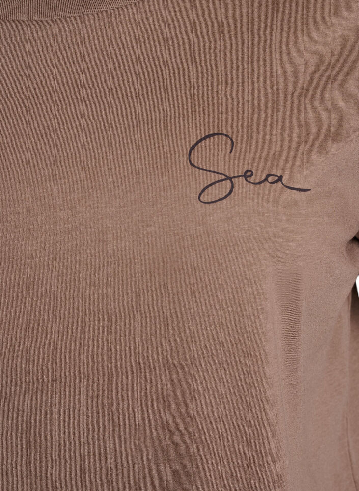 T-shirt avec des imprimés sur le devant et au dos, Marron, Packshot image number 2