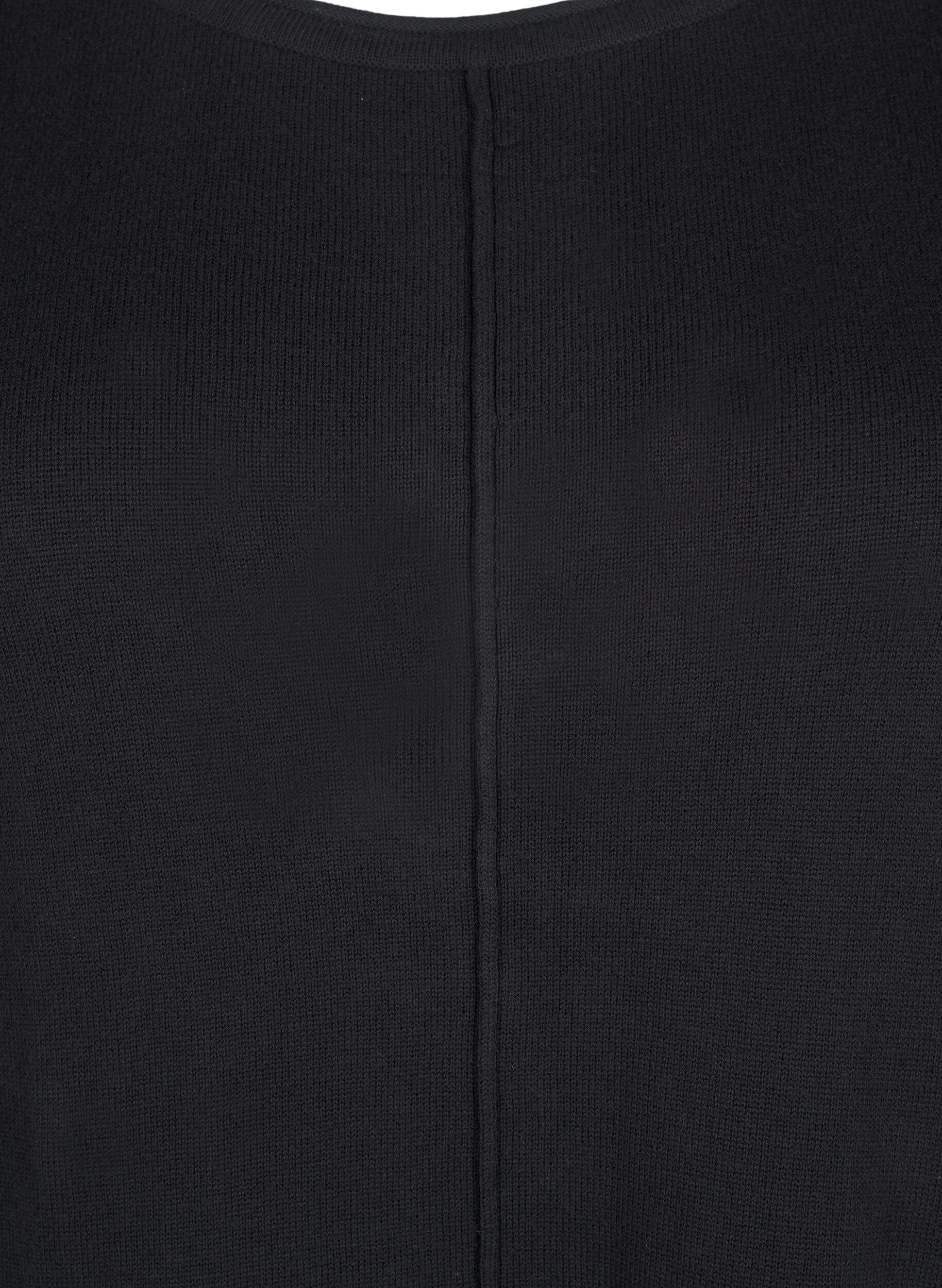 ZizziRobes tricot&eacute;es en m&eacute;lange coton-viscose, Noir, Packshot image number 2