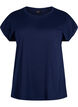 T-shirt &agrave; manches courtes en coton m&eacute;lang&eacute;, Bleu, Packshot image number 0