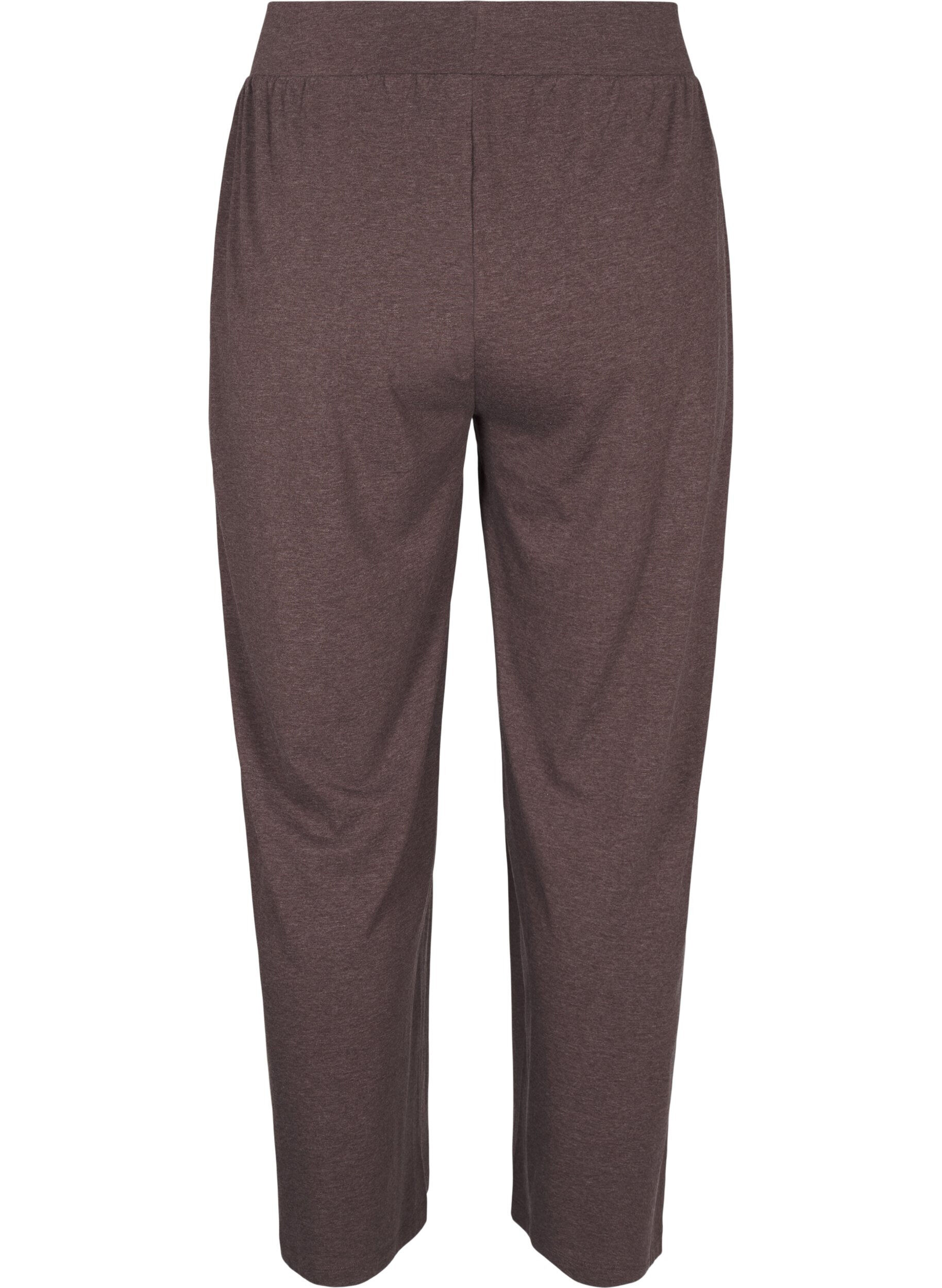 Zizzi Pantalon en jersey avec coupe droite et taille haute, Bracken Mel., Packshot image number 1