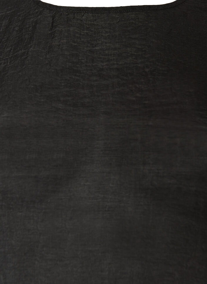 Bluse mit Ballonform und Fl&uuml;gel&auml;rmeln, Schwarz, Packshot image number 2
