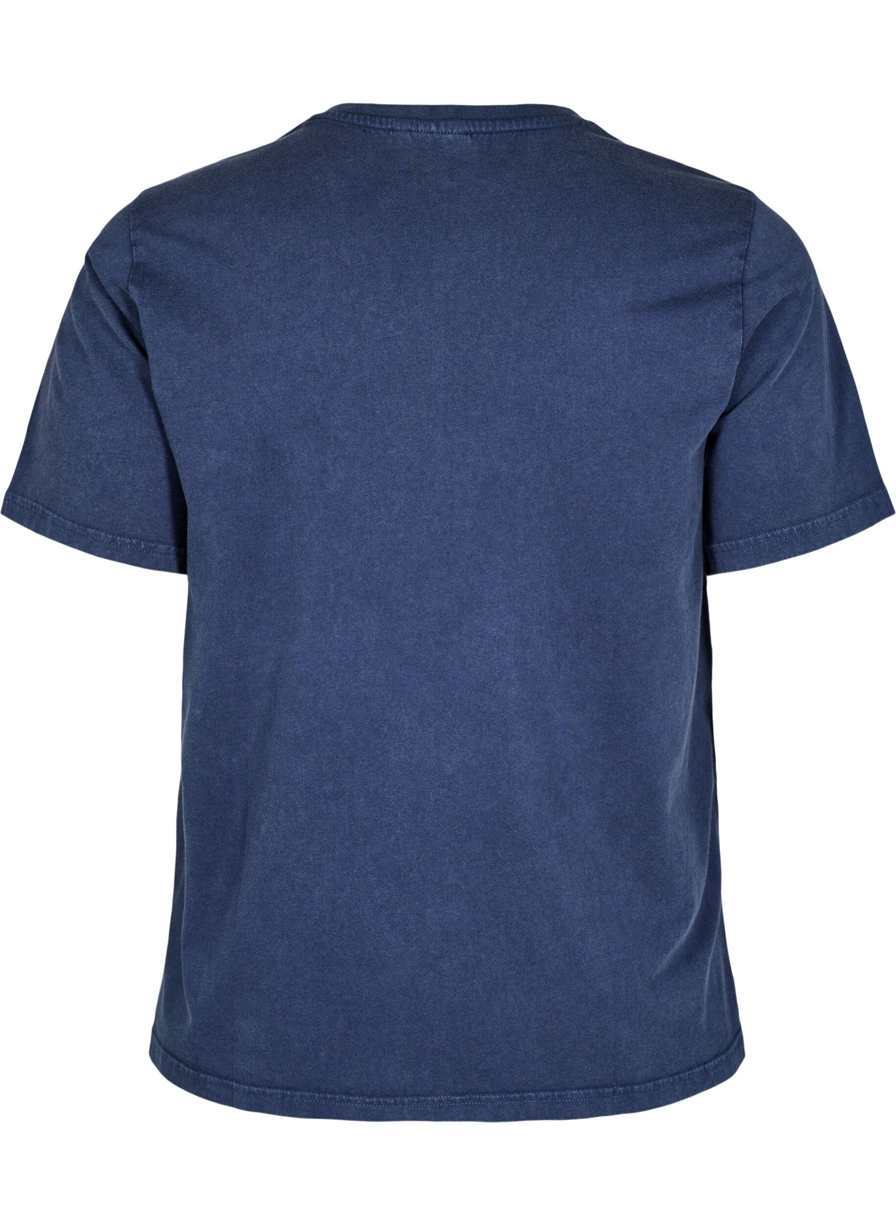 Zizzi T-Shirt mit &Ouml;sen und Print, Navy Washed , Packshot image number 1