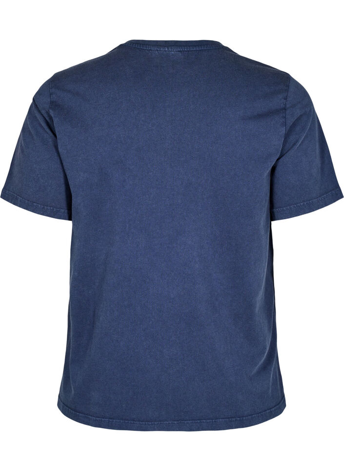 T-shirt avec œillets et imprimé, Navy Washed , Packshot image number 1