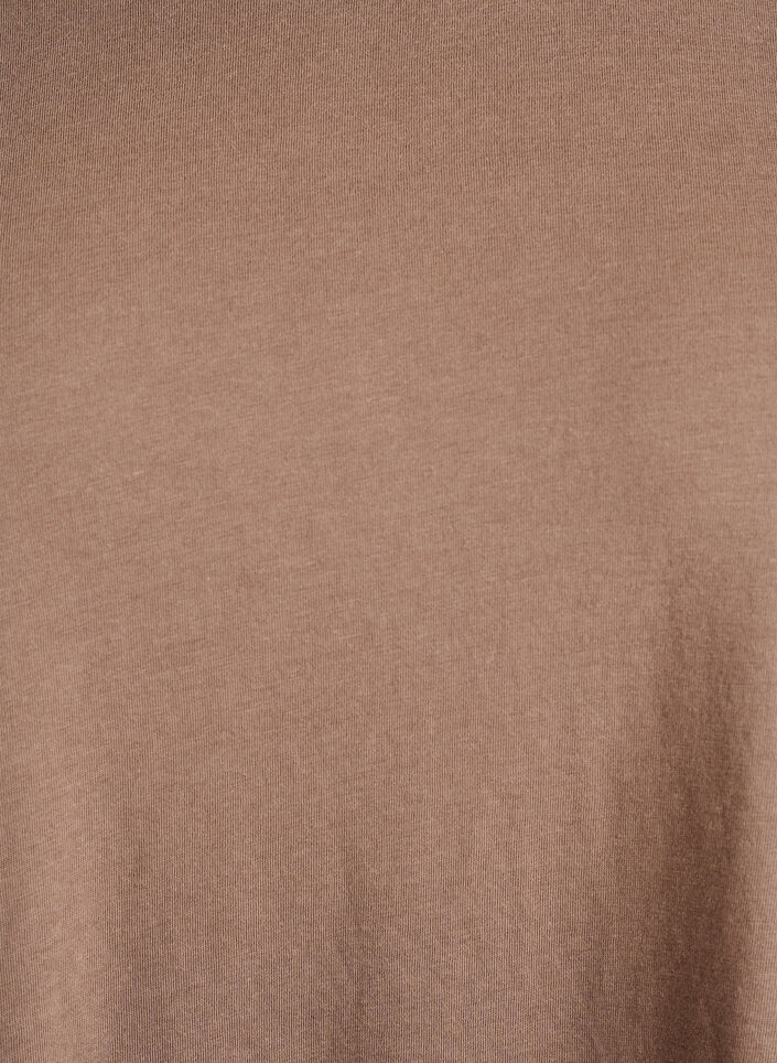 T-shirt &agrave; manches courtes en coton m&eacute;lang&eacute;, Marron, Packshot image number 2