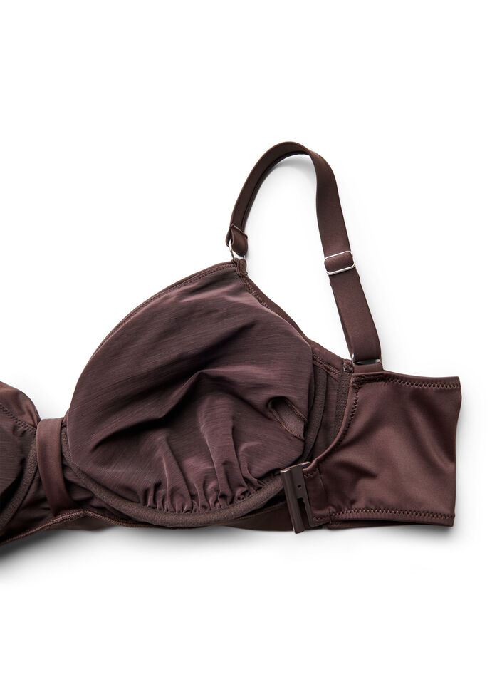 Soutien-gorge de bikini &agrave; armatures avec drap&eacute;, Marron, Packshot image number 3
