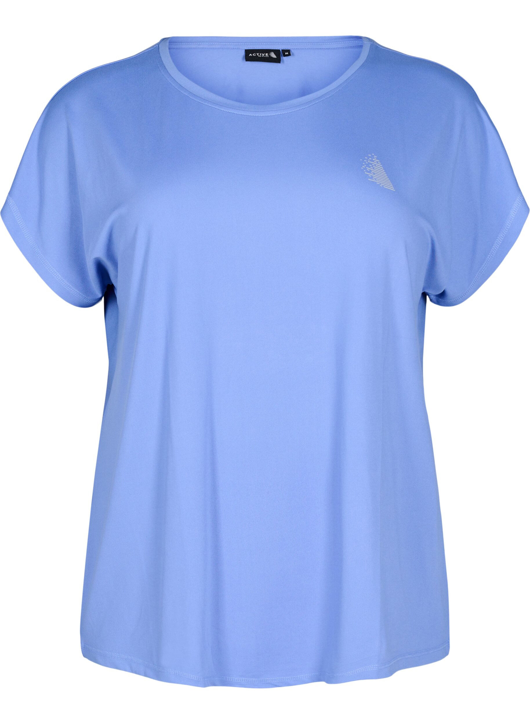 Zizzi Einfarbiges Trainings-T-Shirt, Blau, Packshot image number 0