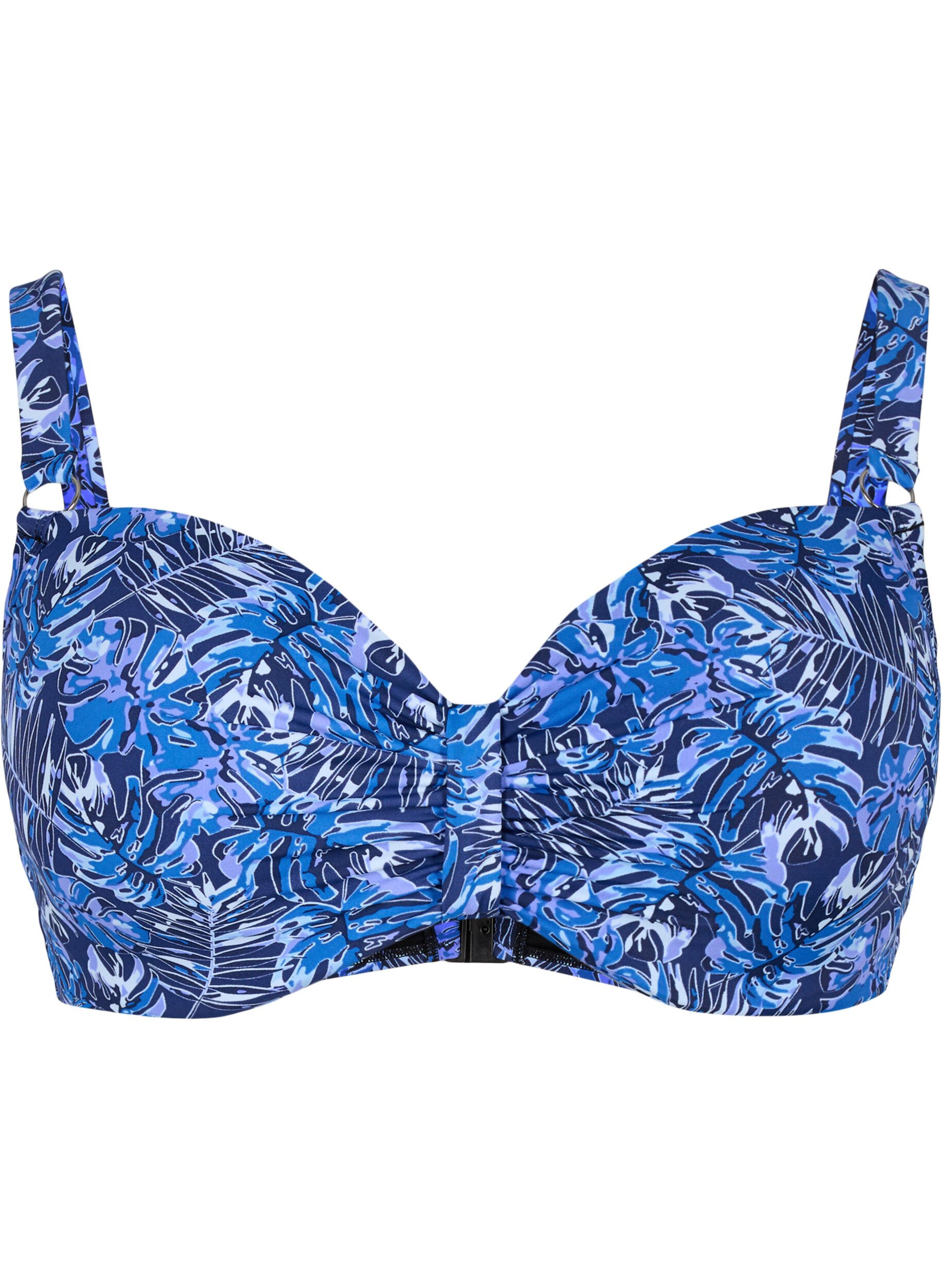 Zizzi Haut de bikini avec armatures et imprim&eacute;, Bleu, Packshot image number 0