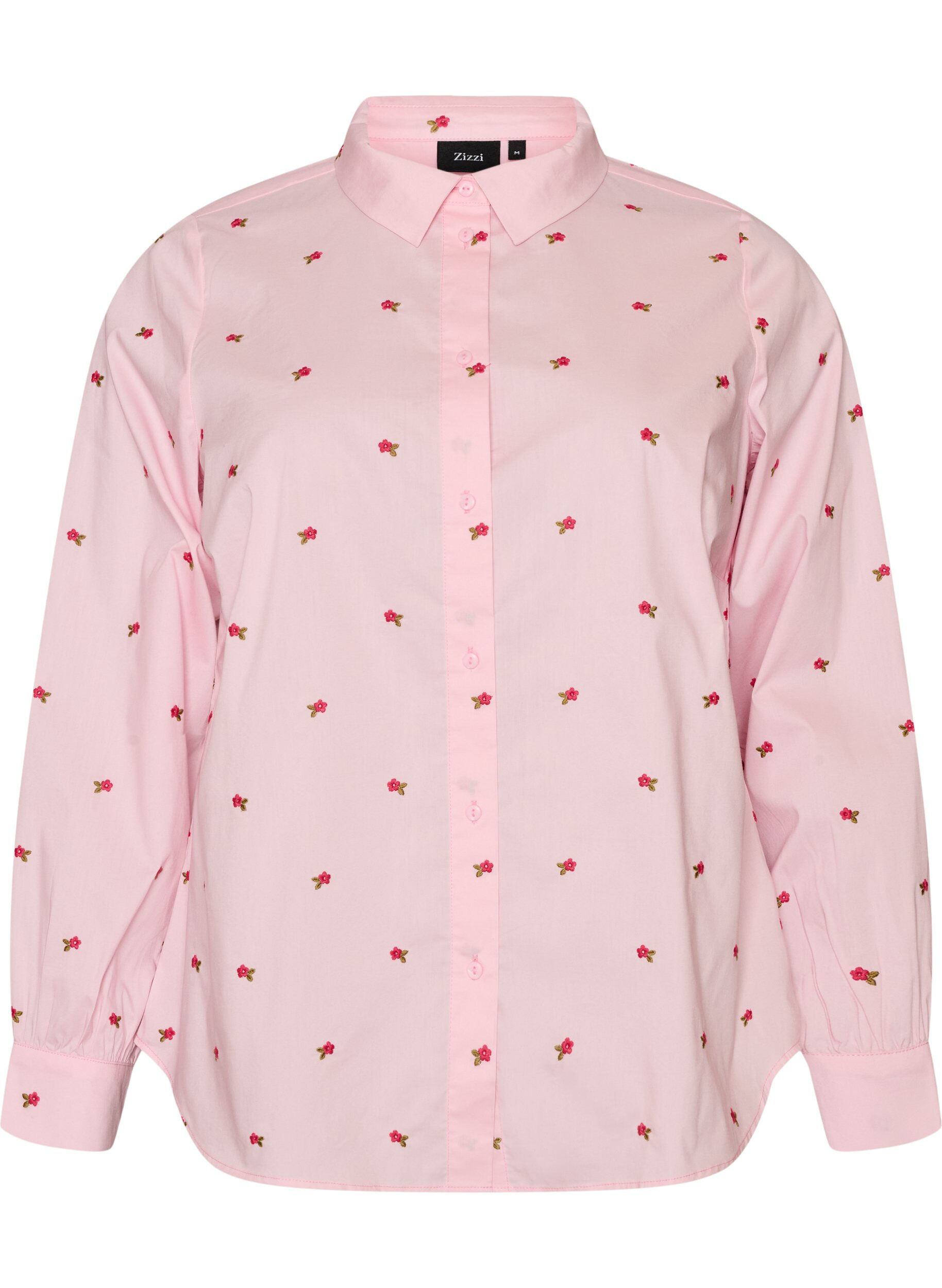 ZizziHemdbluse mit Blumenstickerei, Pink, Packshot image number 0