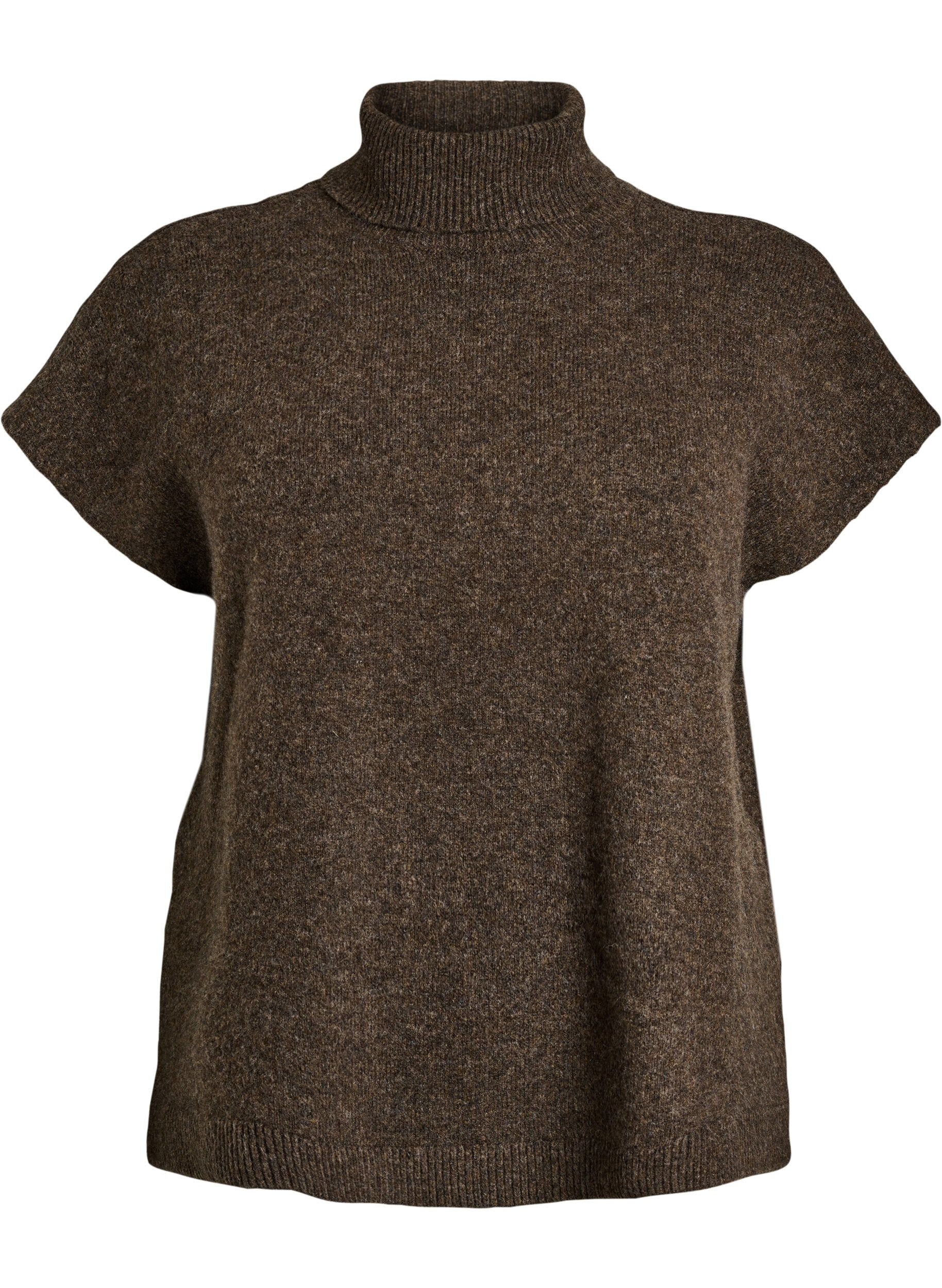 Gilet en maille &agrave; col roul&eacute;