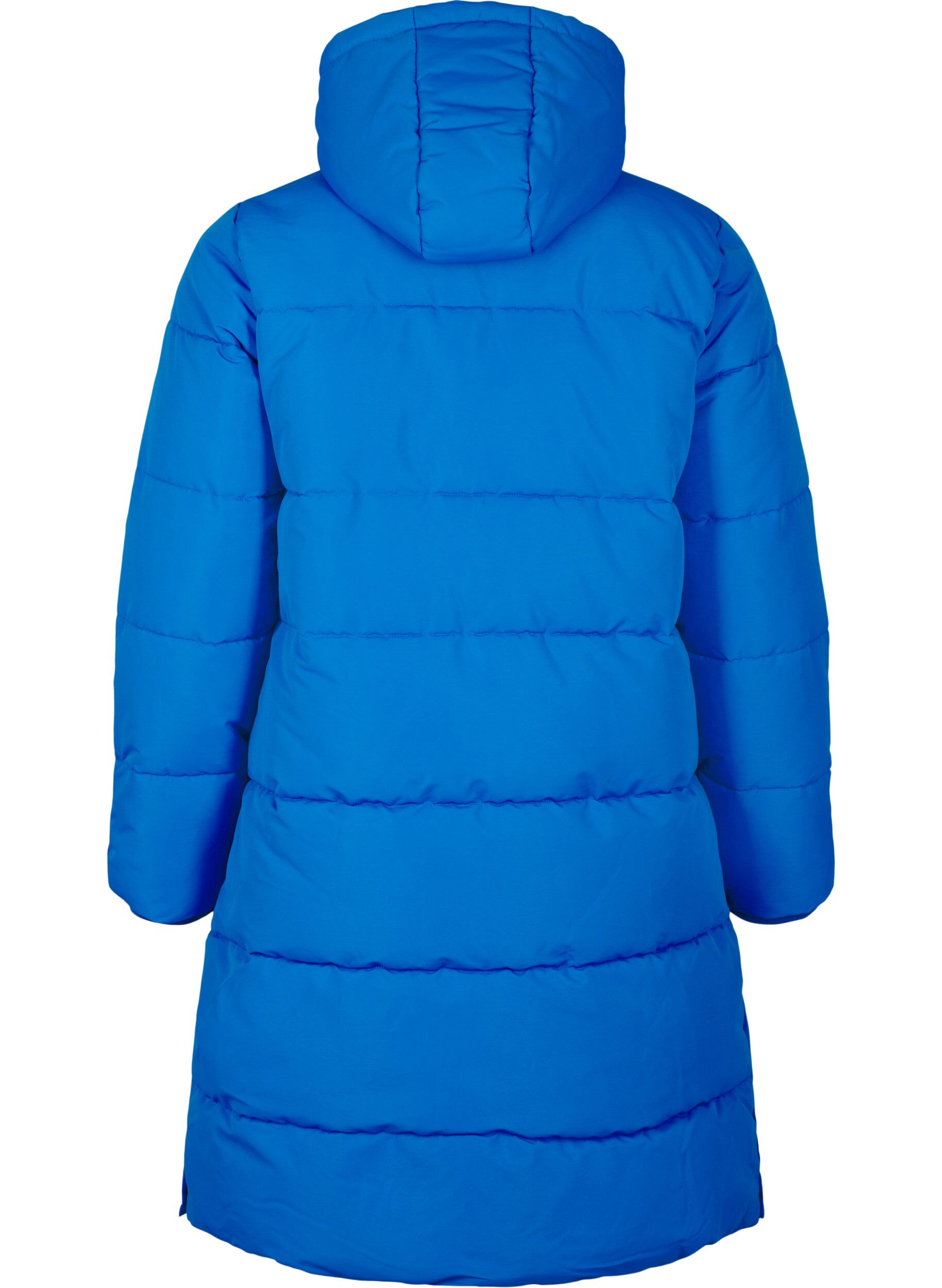 Zizzi Longue veste polaire avec poches et capuche, Bleu, Packshot image number 1