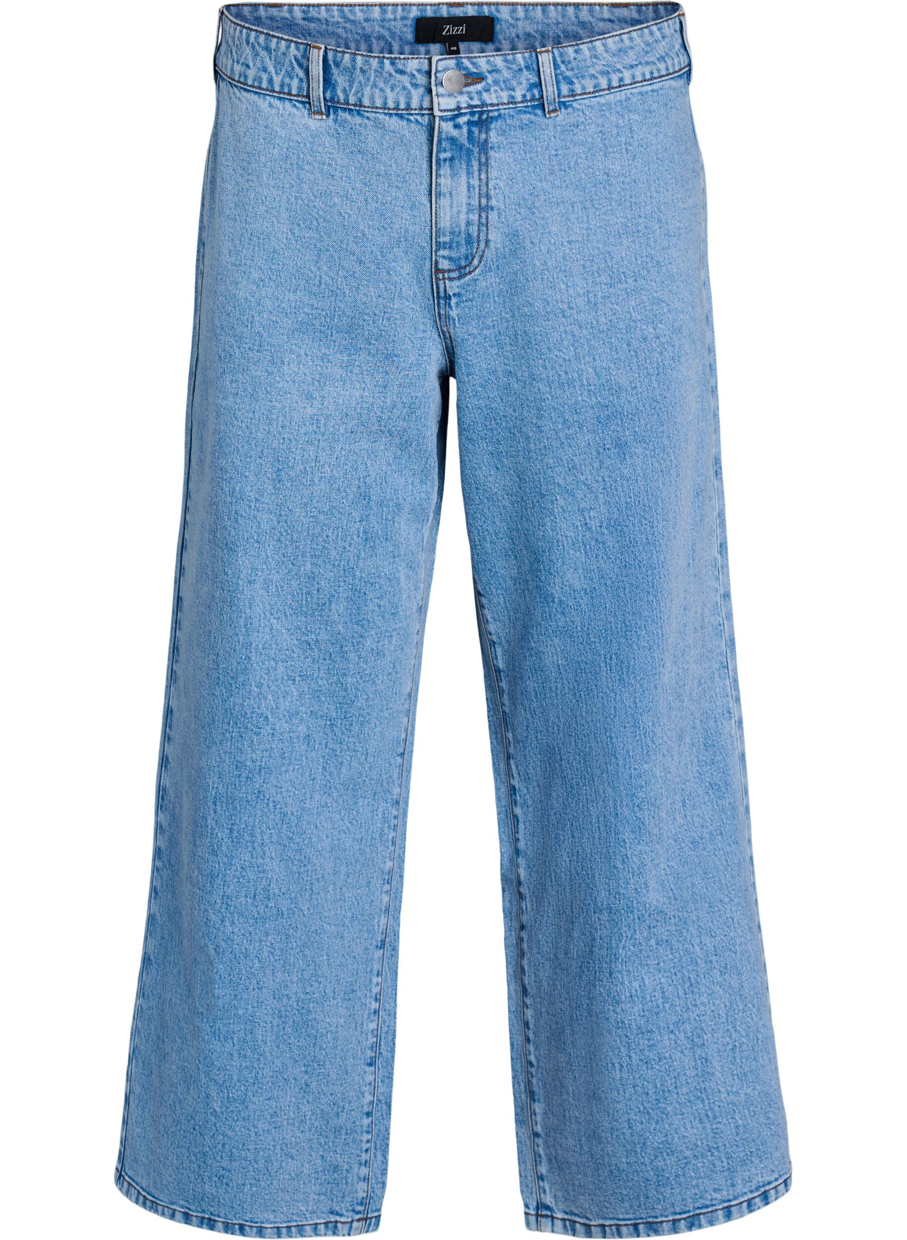 Zizzi Jean ample taille haute, Bleu Clair, Packshot image number 0